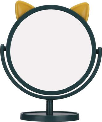 OEM Espejo De Maquillaje Verde Oscuro Con Orejas De Gato, Ajustable, Transparente, Elegante, Flexible, Pr&aacute;ctico Y Bonito, Espejo Peque&ntilde;o Ideal Para El Hog