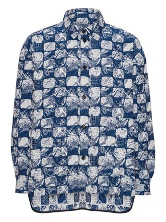 Henrik Vibskov Overhemd met geometrische print - Blauw