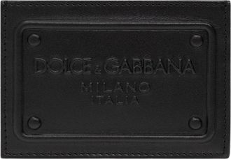 Dolce & Gabbana Leren kaarthouder - Heren - Portefeuilles - Zwart - ONE Size - Leer - Accessoires