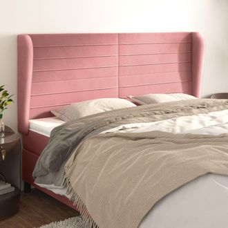 vidaXL Cabecero Con Orejas De Terciopelo Rosa 163x23x118/128 Cm Vidaxl