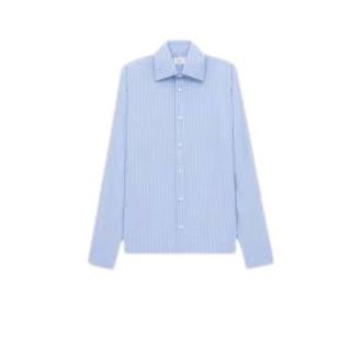 Saint Laurent Overhemden, Dames, Blauw, M, Katoen, Cassandre Shirt
