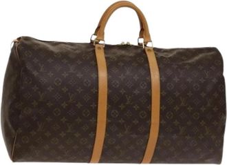 Louis Vuitton Tweedehands Canvas Louis Vuitton tassen - Dames - Vintage Weekendtas - Bruin - ONE Size - Vintage