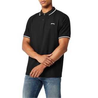 Slazenger Herenpoloshirt met contrasterende punten (Zwart)