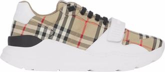 Burberry Check, Suede And Leather Sneakers