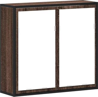 vidaXL Armario con espejo baño madera marrón roble 65x20x60 cm vidaXL