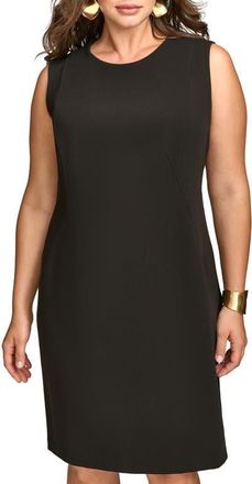 DKNY Poly Sheath Dress in Black at Nordstrom, Size 14W
