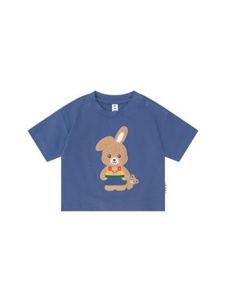 Huxbaby Colour Block Bunny Tee in Vintage Blue at Nordstrom, Size 6-12M Au