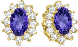 Allurez Oval Lab Tanzanite & Diamond Earrings 14k Yellow in 2.05Ct/yellow Gold at Nordstrom
