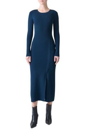 Akris Long Sleeve Knit Tube Dress in Denim at Nordstrom Rack, Size 10