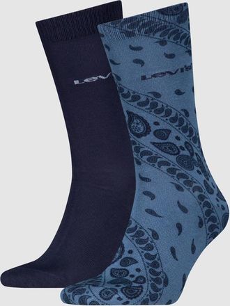 Levi's Regular Cut Bandana Print Socks 2 pack - Hombre - 39 - Azul / Blue Combo