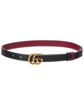 Gucci Gg Marmont Thin Reversible Leather Belt