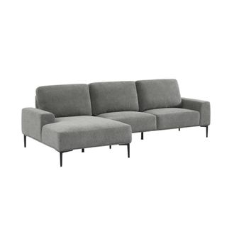 Sweeek Sof&aacute; de tela y metal, 3 plazas, gris oscuro