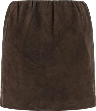 Rotate Skirts - Dames - Leren & Su&egrave;de rokken - Bruin - XS - Leer - Rokken