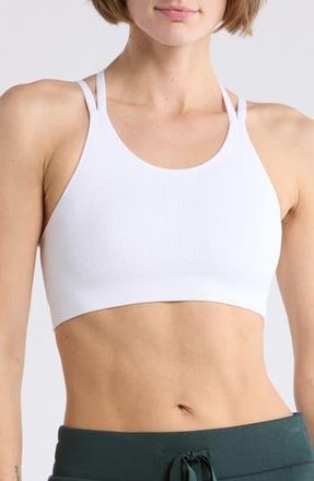 Zella Crossback Seamless Sports Bra in White at Nordstrom Rack, Size X-Large