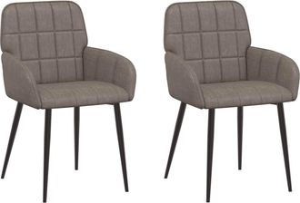 vidaXL Sillas De Comedor 2 Uds. Cuero Sint&eacute;tico Gris 57 X 50 X 85 Cm Vidaxl