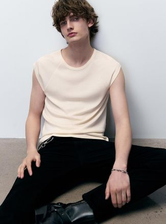 Le 31 Mens Raglan-sleeve lightweight jersey T-shirt