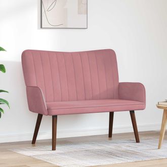 vidaXL Vidaxl Divano A 2 Posti Rosa 115 X 61 X 87 Cm Velluto