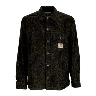 Carhartt Work in Progress Long Sleeve Paisley Print Shirt - Heren - Casual Overhemden - Groen - S - Katoen - Overhemden