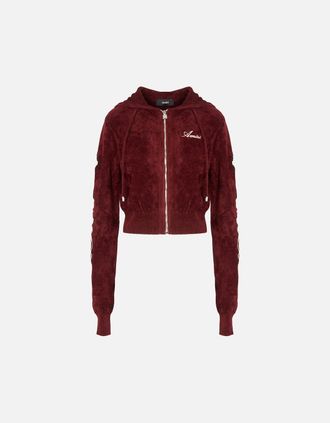 Amiri Womens WOMENS BONES HOODIE - Red - Size: 10/8