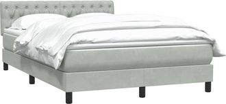 vidaXL Cama Box Spring Con Colch&oacute;n Terciopelo Gris Claro 160x210 Cm Vidaxl