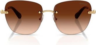 Swarovski 58mm Gradient Square Sunglasses in Gold /Gradient Dark Brown at Nordstrom