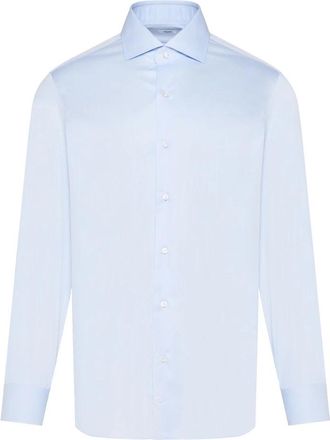 Barba Katoenen overhemd - Heren - Zakelijke Overhemden - Blauw - M - Katoen - Overhemden