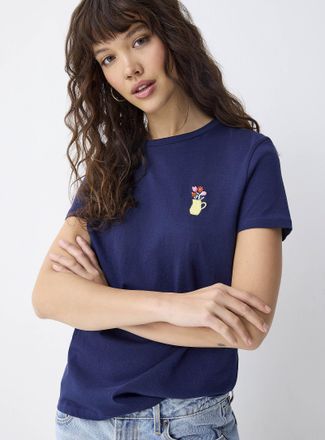 Twik Womens Little embroidery Tee Shirt Relaxed fit