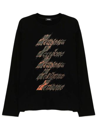 We11done logo printed t-shirt - Black