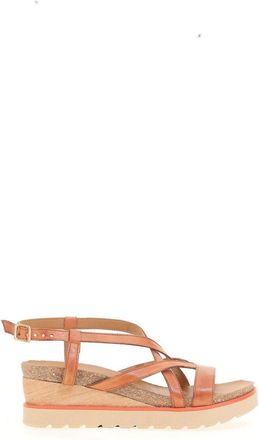 Mjus Sandalen met sleehak, in leer