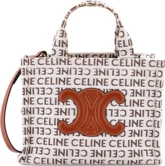 Celine Cabas Thais Triomphe Printed Canvas Small tote bag - Bruin