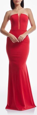 Dress The Population Izzy Strapless Mermaid Gown in Rouge at Nordstrom, Size Xx-Large