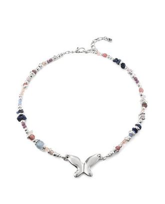 UNOde50 Crystal Beaded Butterfly Necklace in Silver at Nordstrom