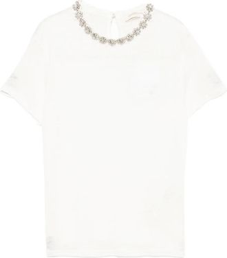Zimmermann T-shirt con decorazione di cristalli - Bianco