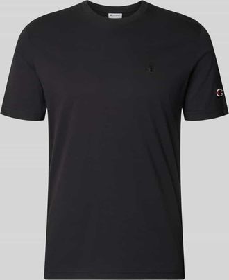 Champion T-Shirt mit Label-Stitchings und Rundhalsausschnitt in Black, Gr&ouml;&szlig;e XXL