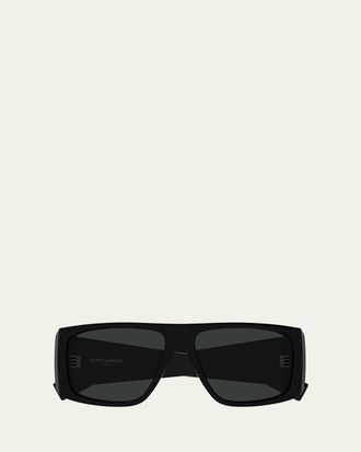 Saint Laurent 57mm Acetate Semi-Shield Sunglasses