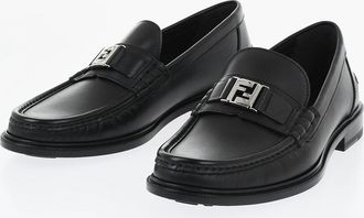 Fendi Mocassini in Pelle con Fibbia Monogram Fendi