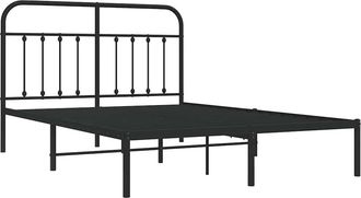 vidaXL Estructura Cama Sin Colch&oacute;n Con Cabecero Metal Negro 150x200 Cm Vidaxl