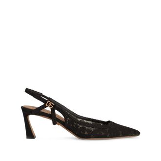 Dolce & Gabbana Pumps, female, Black, Size: 6 1/2 US Lace Slingback Pumps