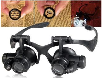 Trade Shop Trade Shop - Occhiali Lente Ingrandment 25 X De Precisi&oacute;n Ocular 4 Lent Luci Led 9892g