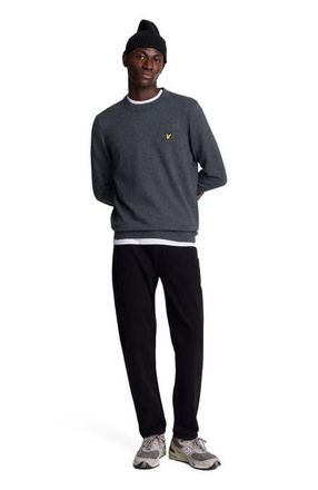 Lyle & Scott Cotton Merino Crew Neck Sweater in Charcoal Marl at Nordstrom, Size X-Large