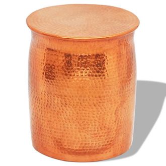 vidaXL Taburete/mesita De Centro De Aluminio Martillado Color Cobre Vidaxl
