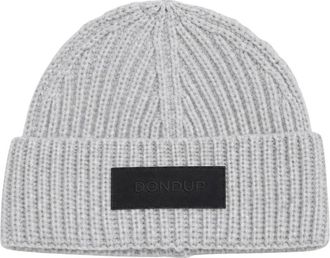 Dondup Ribbed Knit Beanie - Heren - Hoeden - Grijs - ONE Size - Wol - Accessoires