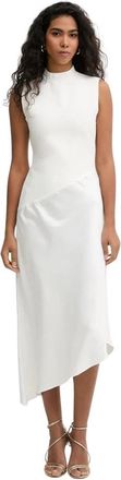 H&eacute;rve L&eacute;ger Esme Midi Jurk - Dames - Casual kleedjes - Wit - L - Nylon - Kleedjes