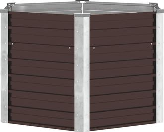 vidaXL Arriate De Acero Galvanizado Marr&oacute;n 129x129x77 Cm Vidaxl
