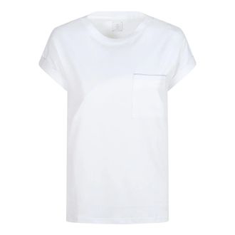 Eleventy T-Shirts, female, White, Size: S Chest-pocket T-Shirt