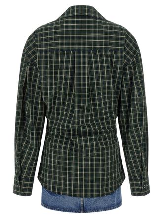 Alexander Wang Check Print Mixed-Fabric Dress - Green