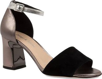 Django & Juliette Womens Kiya Suede-Leather Sandals In Black/metallic Multi