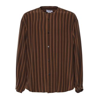 Hed Mayner Camicia a righe in seta - - Shirts - Uomo - Marrone - L