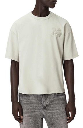 AllSaints Insignia Logo Appliqu&eacute; Organic Cotton T-Shirt in Sea Green at Nordstrom, Size Xx-Large