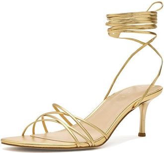 Marc Fisher Gineva Womens Dress Sandals Gold Leather : 9.5 M